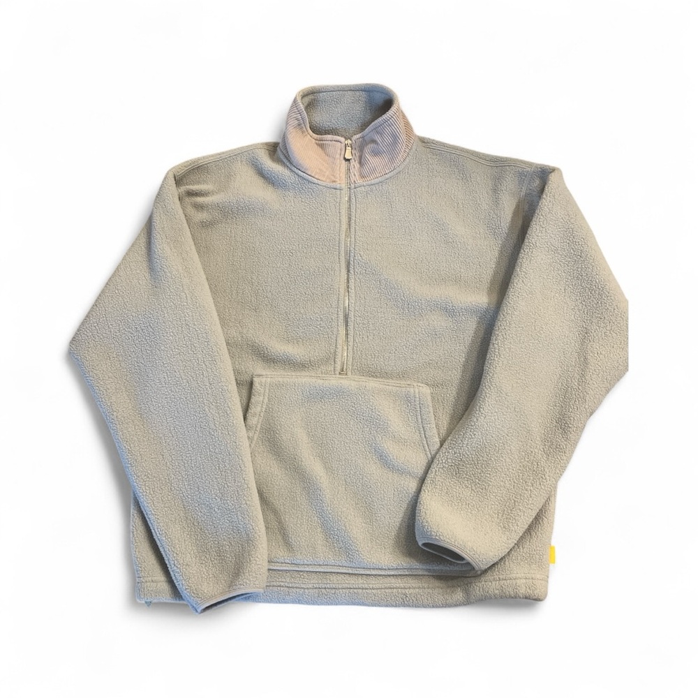 Yellow Label Co Double Polar 1/2 Zip Fleece Pullover Sweatshirt Gray size XL